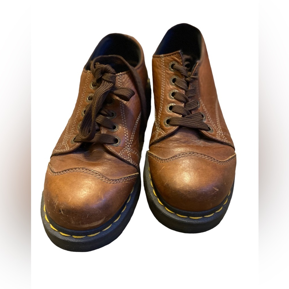 Dr. Martens Chestnut Leather Platform Shoes - Picture 4 of 8